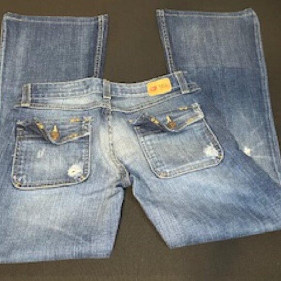Women's BKE Demin, vintage Stardust Stretch flare jeans. Size 27 x 31 1/2 - Picture 2 of 13